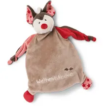 NICI Schmusetuch Fledermaus Weltentdecker 25 cm Grau/Rot/Mehrfarbig