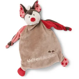 NICI Schmusetuch Fledermaus Weltentdecker 25 cm Grau/Rot/Mehrfarbig