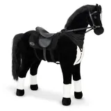 Ella & Piet Ella & Piet® Großes XXL Stehpferd Amira mit Sattel 105 cm - Schwarz - Standpferd Pferd Reitpferd