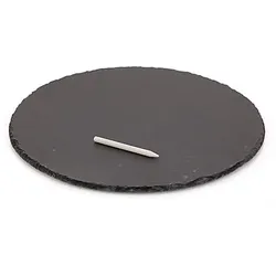 Schieferplatte rund, schwarz, 30 cm Ø