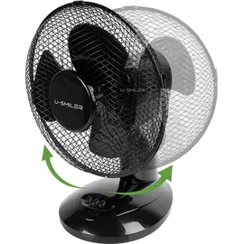 u-smiler 28 cm Tischventilator Schwarz