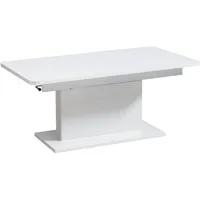 Designimpex Couchtisch Weiß Hochglanz Holzwerkstoff, Rechteckig, 126x57x70 cm, Wohnzimmer,