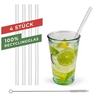 Cepewa Trinkhalme Glas 20 cm 4 St. Transparent