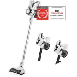 First Austria TZS First Austria Akku Staubsauger, Kabellos, 120 W, 2200 mAh, LED Beleuchtung, 2 Saugstufen, Handstaubsauger, Staubsauger, Beutellos, Grau | Grau