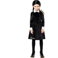 amscan 9917654 - Offizielles Wednesday Addams Halloween-Kostüm für Mädchen, Alter: 12–14 Jahre