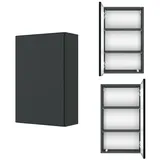 Lomadox Hängeschrank LAURIA-03 Badezimmer 40 cm in Graphitgrau mit matt grau, BxHxT: ca. 40x64x20 cm grau
