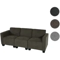 Modular 3-Sitzer Sofa Couch Lyon, Stoff/Textil ~ braun