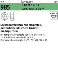 Industrial Quality Supplies Selbstsichernde Sechskantmutter DIN 985 M 6