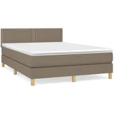 vidaXL Boxspringbett mit Matratze Taupe 140x200 cm Stoff1377691