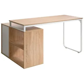 Beliani Eckschreibtisch Sogne Braun / Weiß