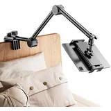 Tablet Halterung Bett, Langarm Tablet Halter Bett 360° Drehbar Lazy Handyhalter Ständer, iPad Halterung Verstellbarer Tablet-Ständer für Bett für iPad/iPhone/Switch/Kindle für 4 bis 10.7 Zoll Geräte