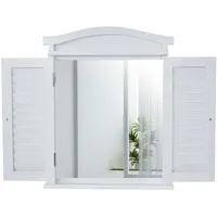 MCW MCW, Wandspiegel mit Fensterläden Weiß Lackiert