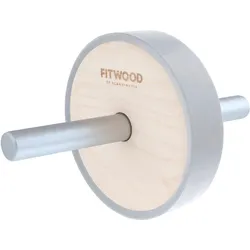 Fitwood Bauchtrainer Ab Wheel Kivi, Holz natur/Silber EINHEITSGRÖSSE