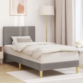 vidaXL Bettrahmen mit Kopfteil Taupe 90 x 190 cm Stoff