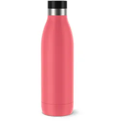 Isolierflasche EMSA "Trinkflasche Bludrop", orange (koralle), H:26,1cm, Edelstahl, Trinkflaschen, Edelstahl, Quick-Press Deckel, 360 Trinkgenuss, 12h warm/24h kühl