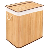 PANA ECO Bambus Wäschekorb mit Deckel • Wäschebox Holz Wäschesack • Faltbarer Wäschesammler • Badezimmer Wäschetruhe • 100% Bambus • Farbe: Natur • Größe: 72L (40 x 30 x 60 cm)