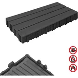 LZQ 24 Stück 30x60cm WPC Fliese, 4,32qm Balkonfliesen Klickfliese Garten Terrassenfliesen Balkon, Anthrazit - Schwarz
