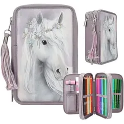 DEPESCHE 13126 Miss Melody 3 Fach Federtasche FANTASY HORSE