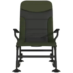 vidaXL Angelstuhl, Klappstuhl mit Verstellbaren Schlammbeinen Armlehnen, Klappbar Campingstuhl für Außenbereich, Karpfenstuhl, Grün