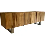 FineBuy Lowboard 160 cm Braun Massivholz 160 x 46 x 56 cm