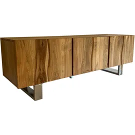 FineBuy Lowboard 160 cm Braun Massivholz 160 x 46 x 56 cm