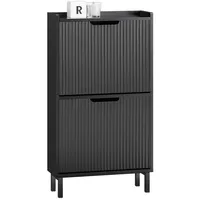 SoBuy Schuhschrank schmal Schuhregal mit 2 Ablageflächen Schuhkommode Schuhablage