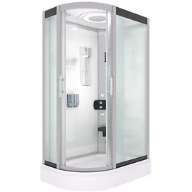 AcquaVapore Komplettdusche mit Schiebetür rechts 120 x 215 cm Weiß Sicherheitsglas D60-70M1L-ALL