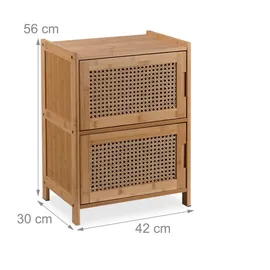 Relaxdays Nachttisch Beistellschrank 42 x 30 x 56 cm Braun