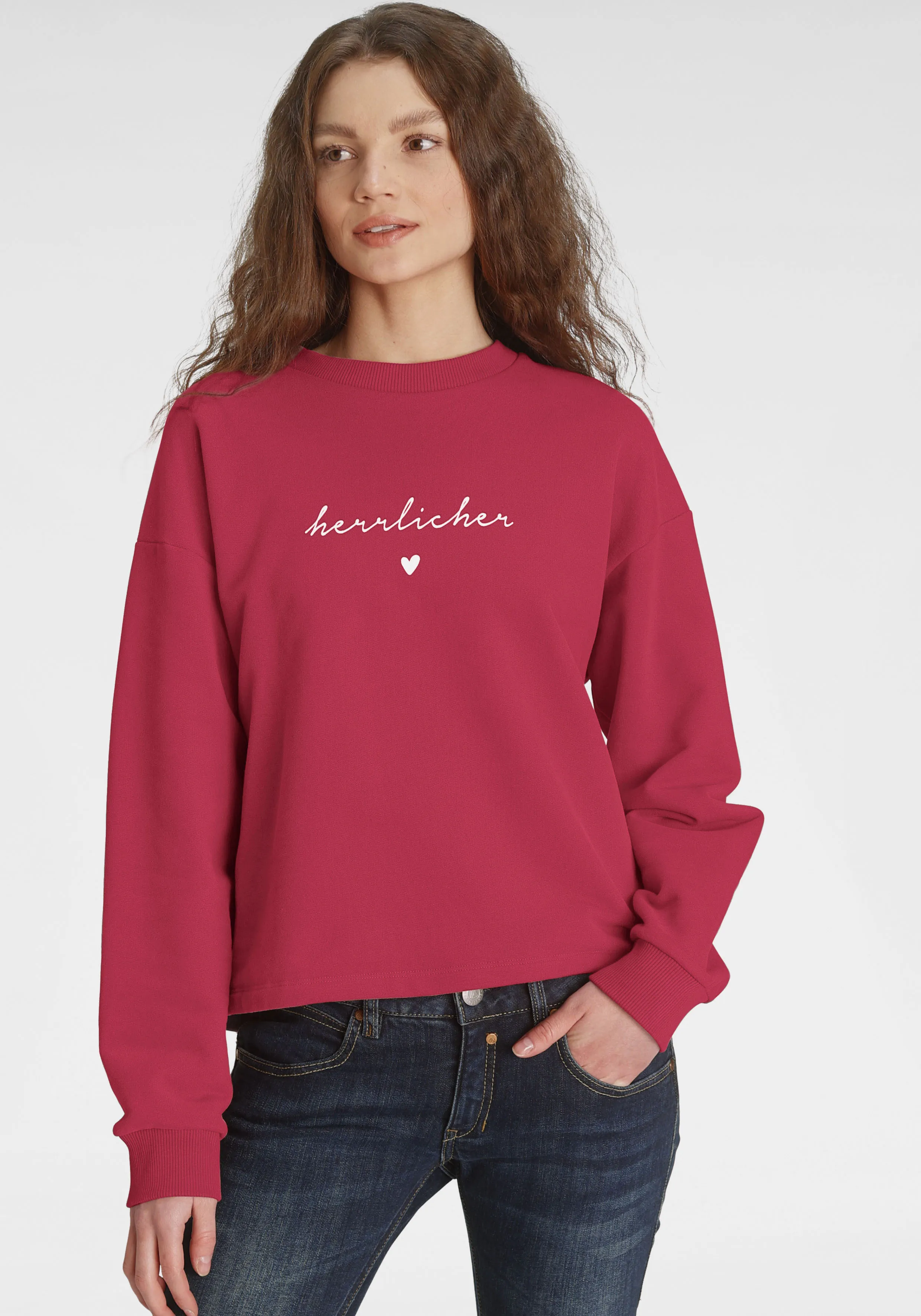 Herrlicher Sweatshirt »OTINA«, mit Herrlicher Logo-Statement-Print Herrlicher red 13 L (40)