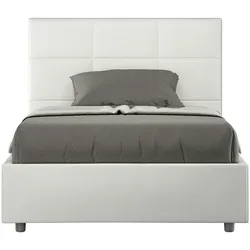 Mika weißes Queensize-Bett mit gepolstertem Behälter 120x200