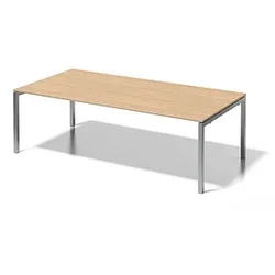 BISLEY Konferenztisch Cito ahorn, silber rechteckig, 4-Fuß-Gestell silber, 240,0 x 120,0 x 74,0 cm