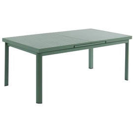 MYLIA Garten-Essgruppe: Tisch ausziehbar 180/240 cm + 8 stapelbare Sessel - Aluminium - Grün - NAURU von MYLIA