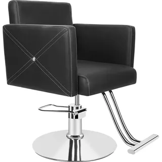 Friseurstuhl, Stylistenstuhl mit Hochleistungs-Hydraulikpumpe, 360° drehbarer Friseurstuhl, Kosmetikstudiostuhl, maximale Belastbarkeit 150 kg - Schwarz