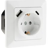 ChiliTec Schuko-Steckdose Unterputz USB-C/PD Weiß