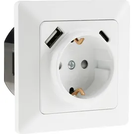ChiliTec Schuko-Steckdose Unterputz USB-C/PD Weiß