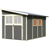 Woodfeeling Karibu Gartenhaus Bomlitz 4 grau 238x355x243