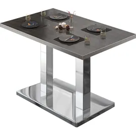 GGM Möbel Bistrotisch 120 x 70 x 75 cm Wenge/Edelstahl