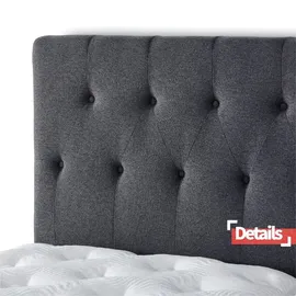 V6 Boxspringbett Modell 211 mit Taschenfederkernmatratze - Schwarz