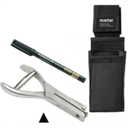Dreifke® Vorteils-Set zur Prüfplakettenmarkierung, Lochzange, Faserschreiber, Gürteltasche