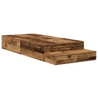 vidaXL Aufbewahrungsbettgestell Altholz 100 cm Holzwerkstoff
