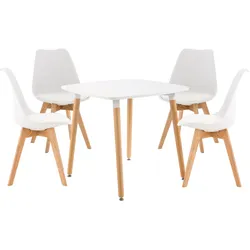 CLP Sitzgruppe Liborg I 4X Stuhl Linares + 1X Tisch Viborg I Moderne Essgruppe