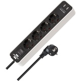 Brennenstuhl Ecolor mit USB-Ladefunktion, Schalter, 4-fach, 1.5m, schwarz/weiß (1153240026)