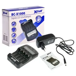 1x XCell Schnellladegerät/ LCD Anzeige/USB Anschluss/ Refresh Funktion/Testfunktion BC-X1000