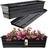 Kadax Blumenkasten mit Untersetzer, Anthrazit, 60 cm - KADAX