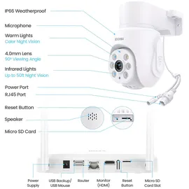 ZOSI 5MP Überwachungskamera Set Weiß