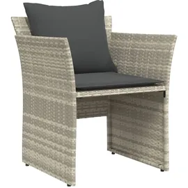 vidaXL Gartenstuhl mit Fußhocker 64 x 69 x 21 cm grau