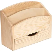 Creative Deco Schreibtisch Organizer 2 Fächer mit Schublade | Büro Tisch Organizer