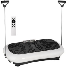 Homcom Vibrationsplatte mit Fitnessbändern schwarz, weiß (Farbe: Weiß, Schwarz)