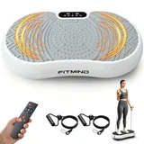 FITMIND Vibrationsplatte Trainingsgerät – Weiß & Grau