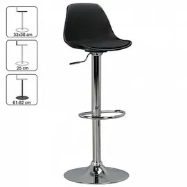 AMSTYLE Barhocker Korsika 360° drehbar höhenverstellbar Kunstleder Schwarz